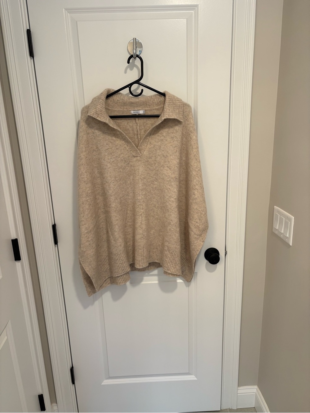 Mersea Beige Collared V-Neck Sweater - Cozy Women's Pullover